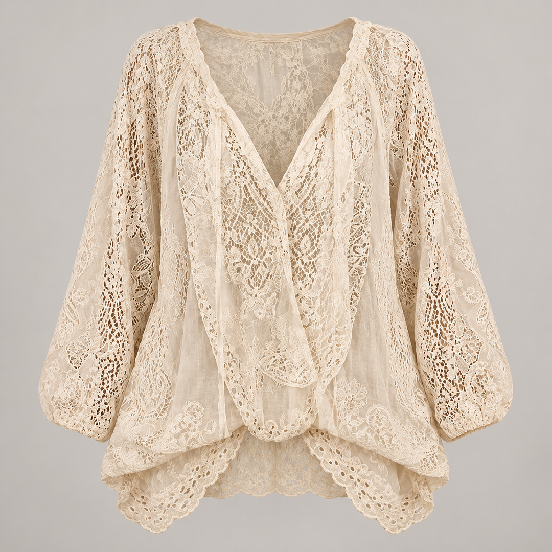 Amalie | Boho Blonde Kimono-Cardigan til Kvinder med V-Hals