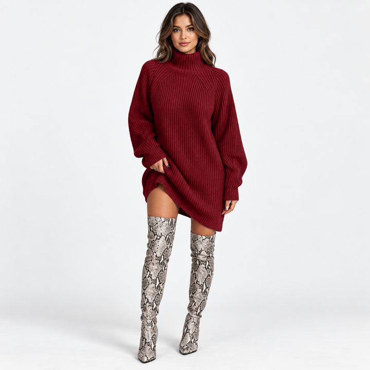 Asta | Oversized Åbenstrikket Sweater til Kvinder med Ribbede Manchetter Gra