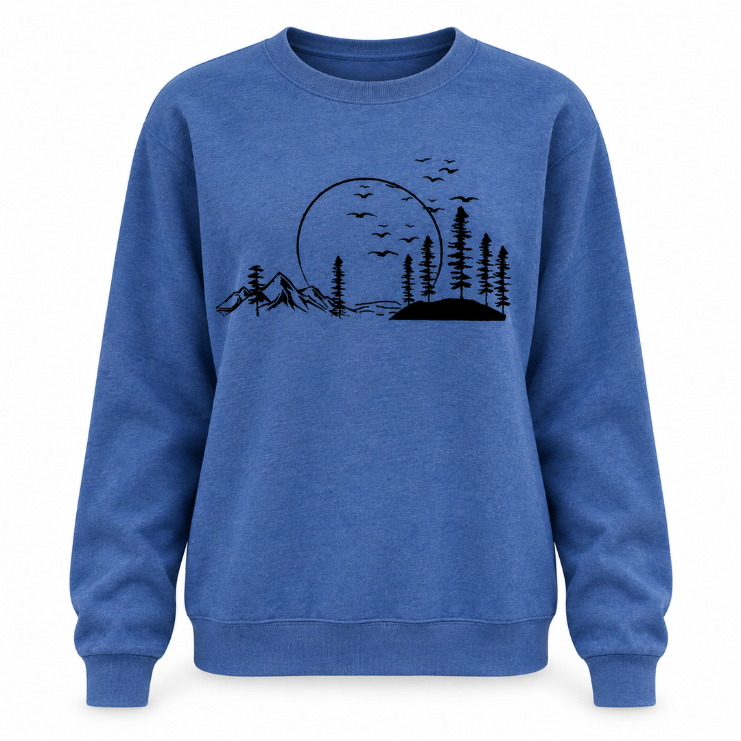 Frida | Sweatshirt til Kvinder med Rund Hals og Naturprint