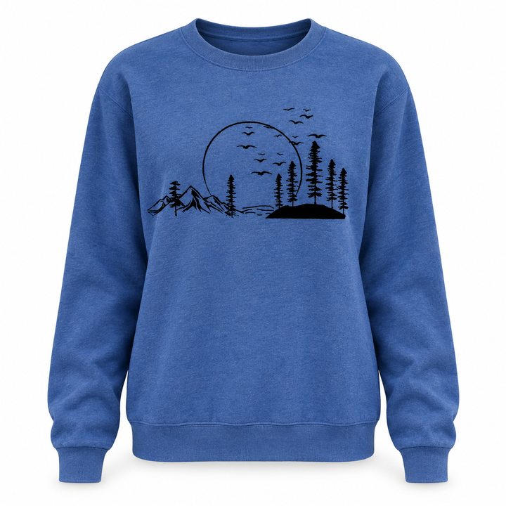 Frida | Sweatshirt til Kvinder med Rund Hals og Naturprint