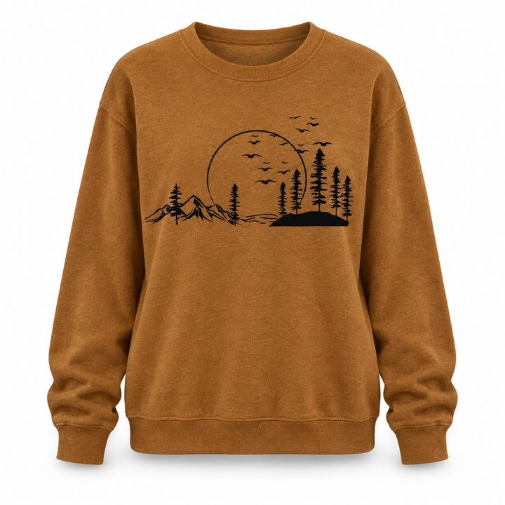 Frida | Sweatshirt til Kvinder med Rund Hals og Naturprint