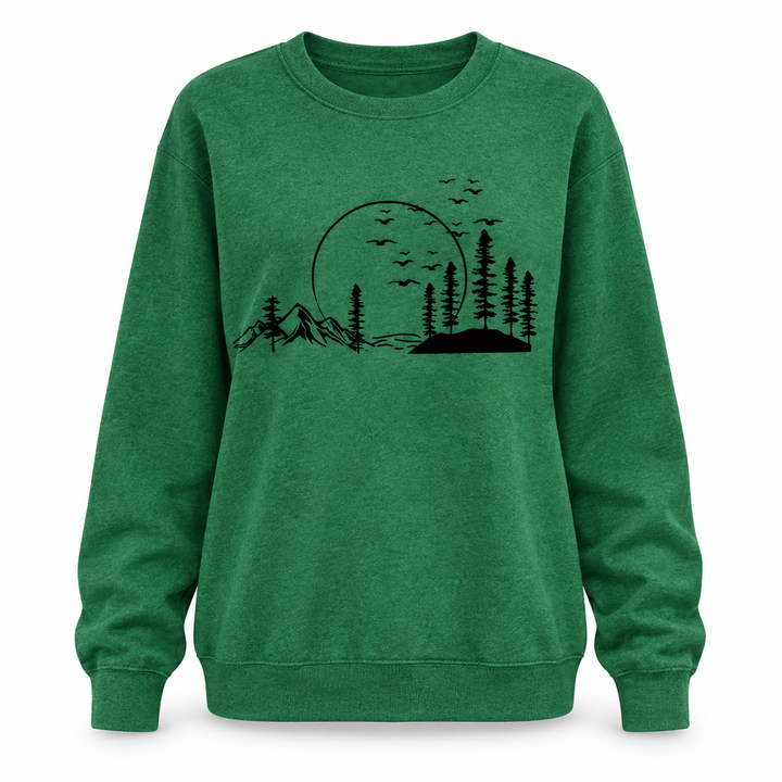 Frida | Sweatshirt til Kvinder med Rund Hals og Naturprint