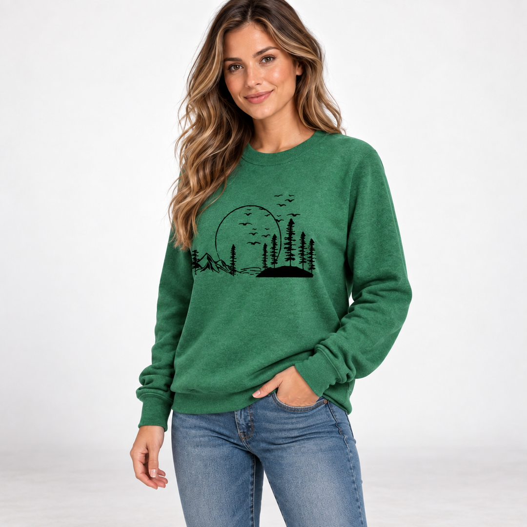 Frida | Sweatshirt til Kvinder med Rund Hals og Naturprint