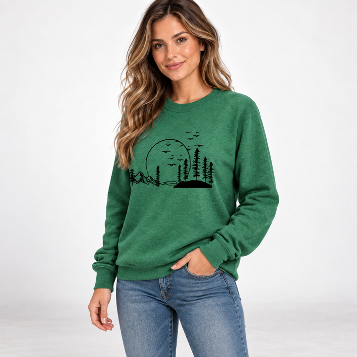 Frida | Sweatshirt til Kvinder med Rund Hals og Naturprint