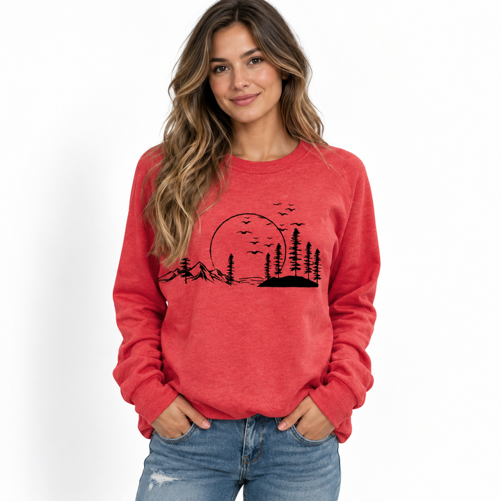 Frida | Sweatshirt til Kvinder med Rund Hals og Naturprint