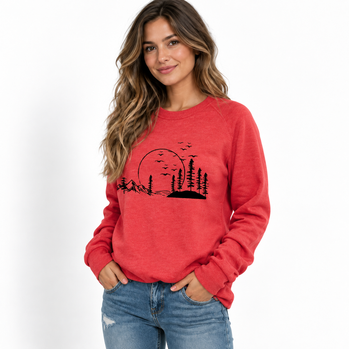 Frida | Sweatshirt til Kvinder med Rund Hals og Naturprint