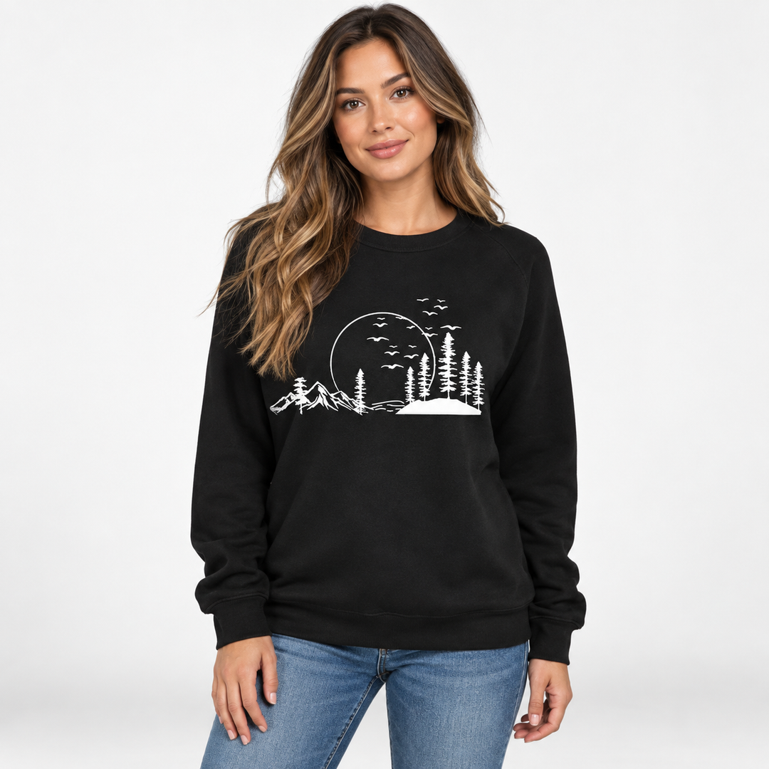 Frida | Sweatshirt til Kvinder med Rund Hals og Naturprint