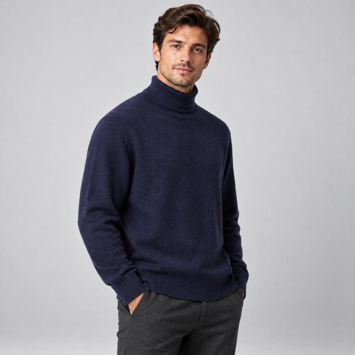 Henrik | Rullekravesweater til Mænd med Afslappet Pasform