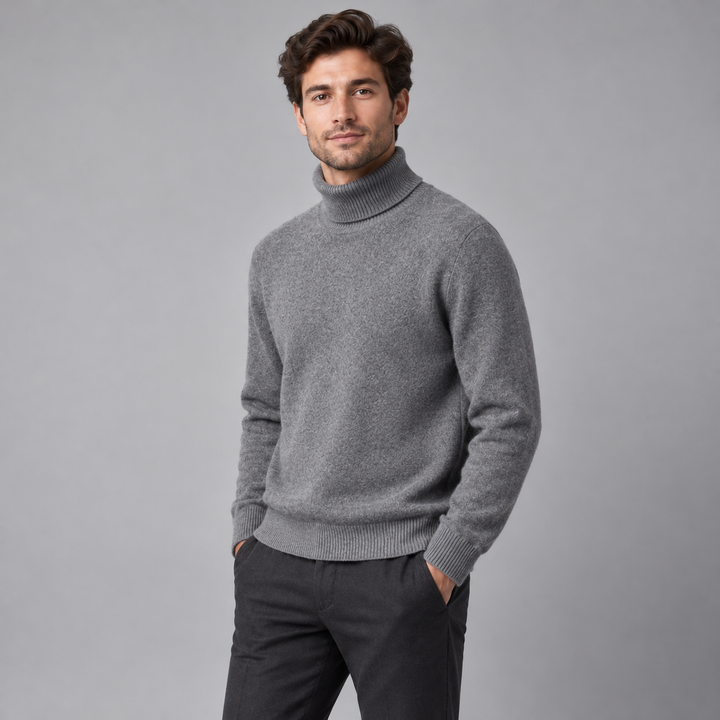 Henrik | Rullekravesweater til Mænd med Afslappet Pasform