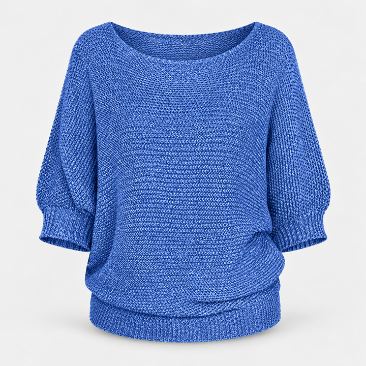 Ingrid | Chunky Strikpullover til Kvinder med Halvlange Ærmer