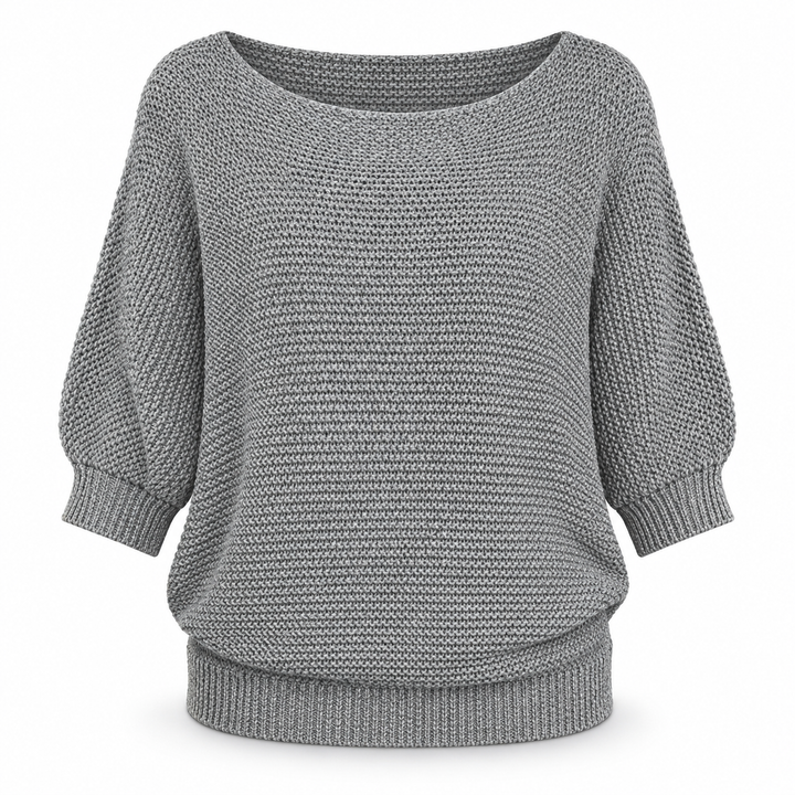 Ingrid | Chunky Strikpullover til Kvinder med Halvlange Ærmer