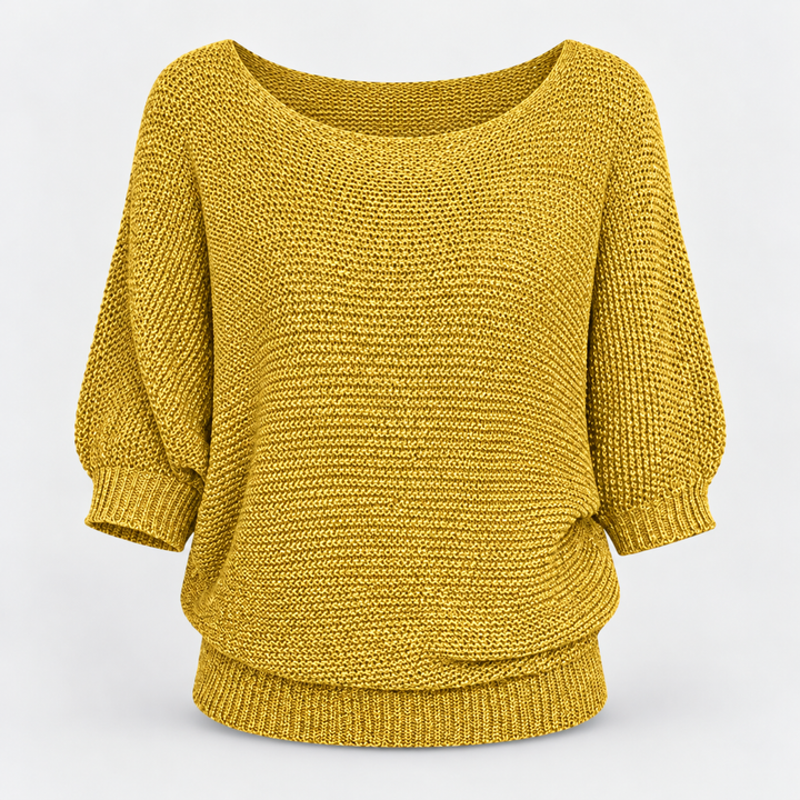 Ingrid | Chunky Strikpullover til Kvinder med Halvlange Ærmer