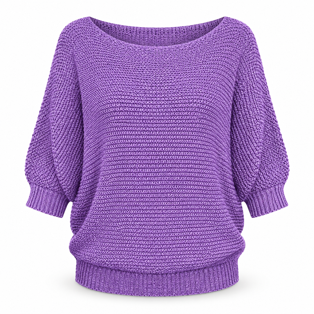 Ingrid | Chunky Strikpullover til Kvinder med Halvlange Ærmer