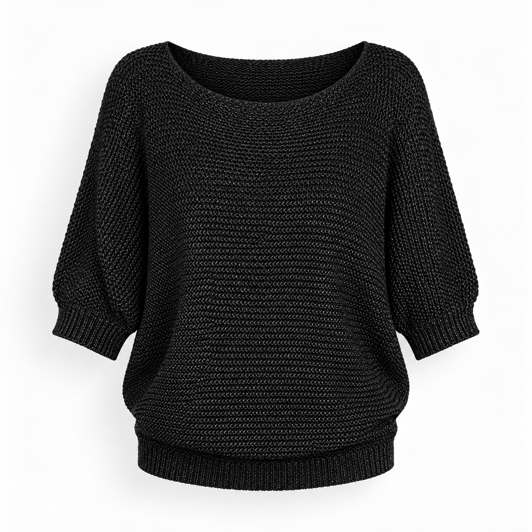 Ingrid | Chunky Strikpullover til Kvinder med Halvlange Ærmer