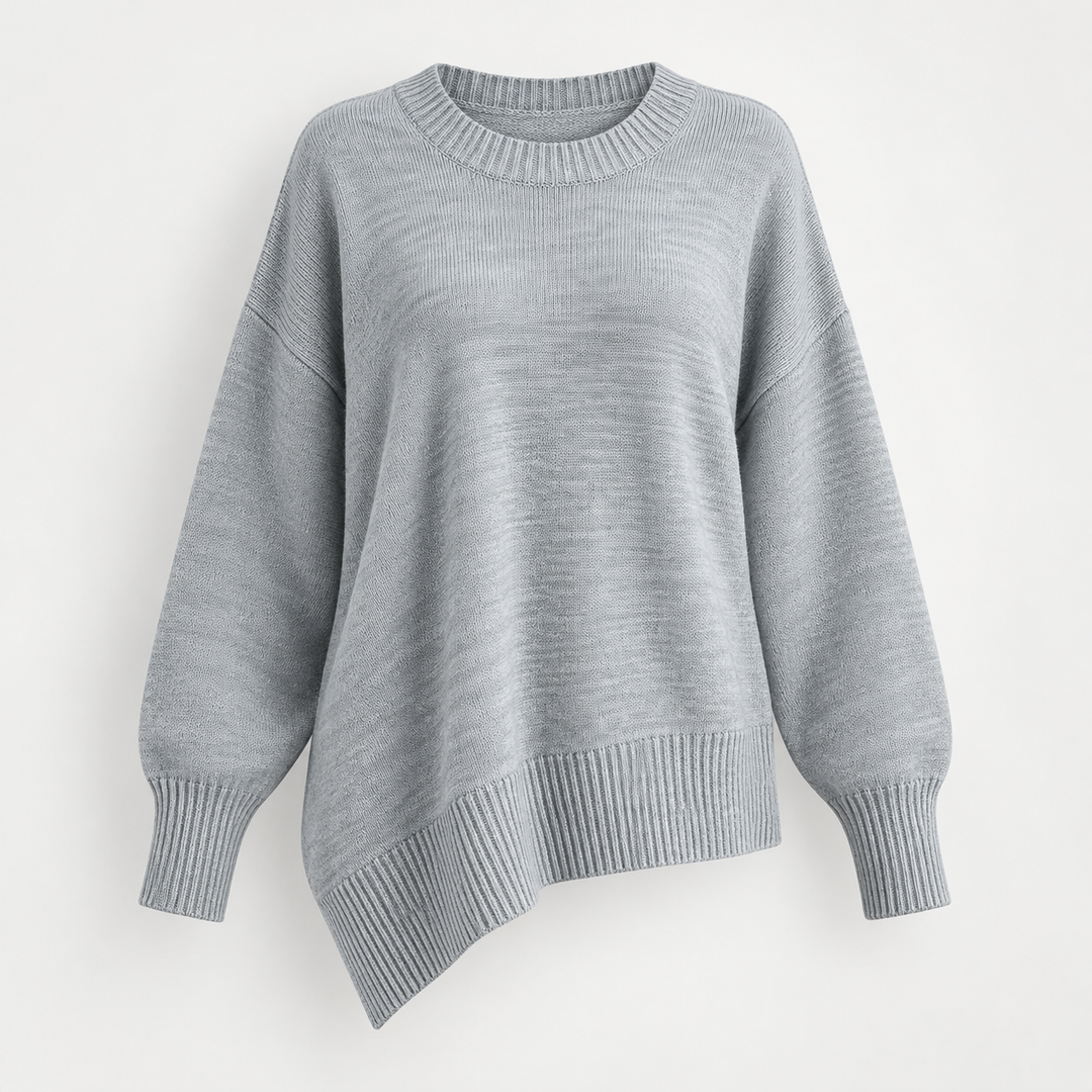 Jette | Pullover til Kvinder med Rund Hals og Afslappet Pasform Abrikos