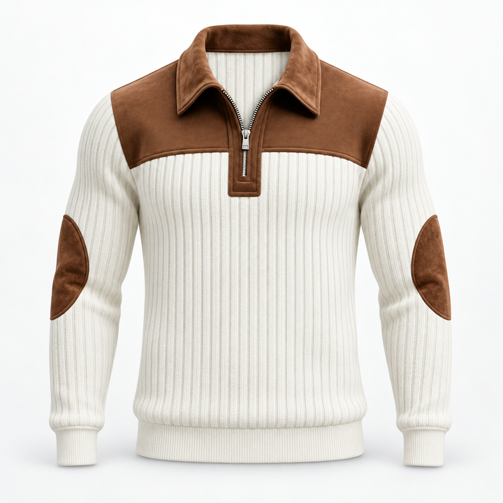 Mads | Colorblock Half-Zip Sweater til Mænd med Krave