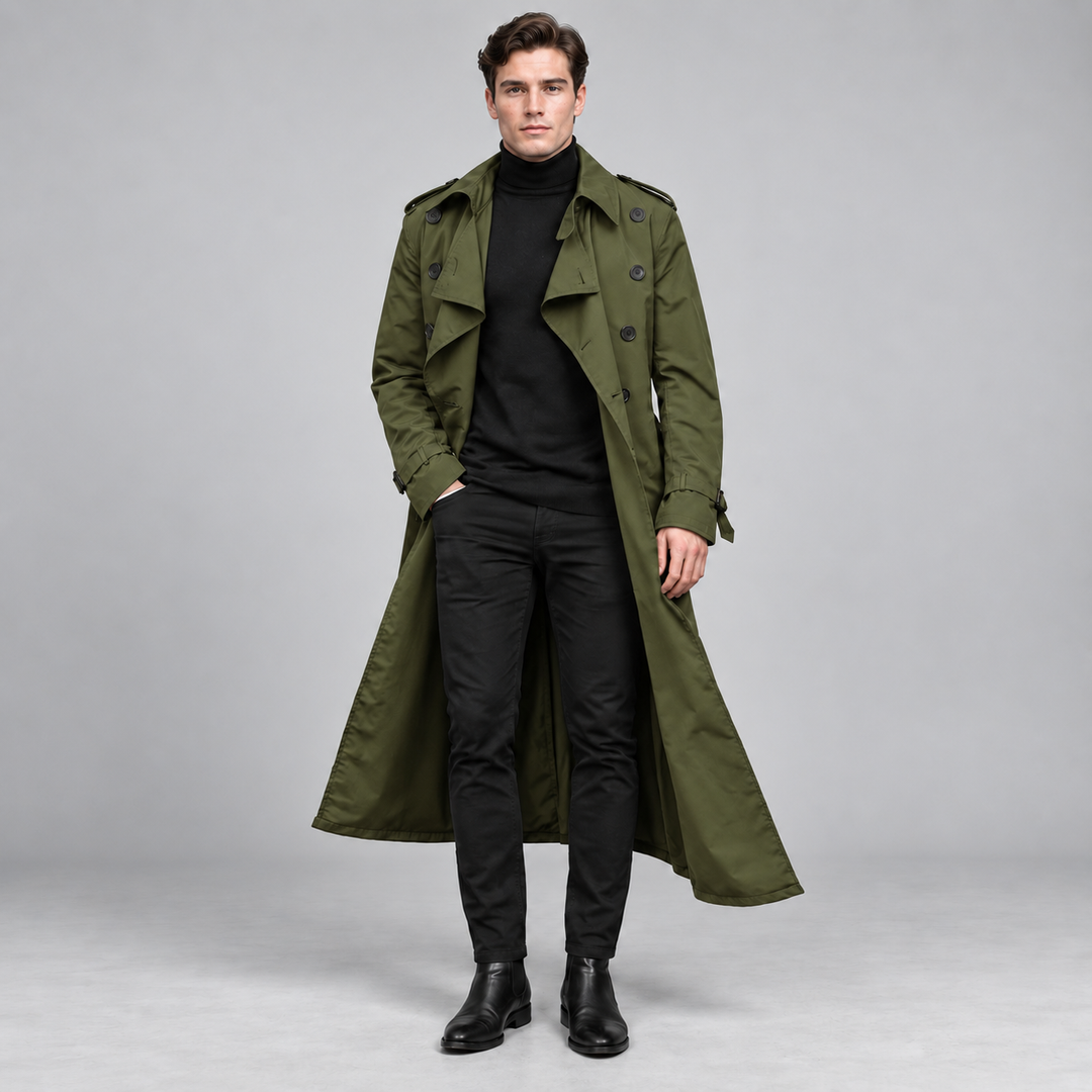 Mads | Figursyet Trenchcoat til Mænd med Knaplukning