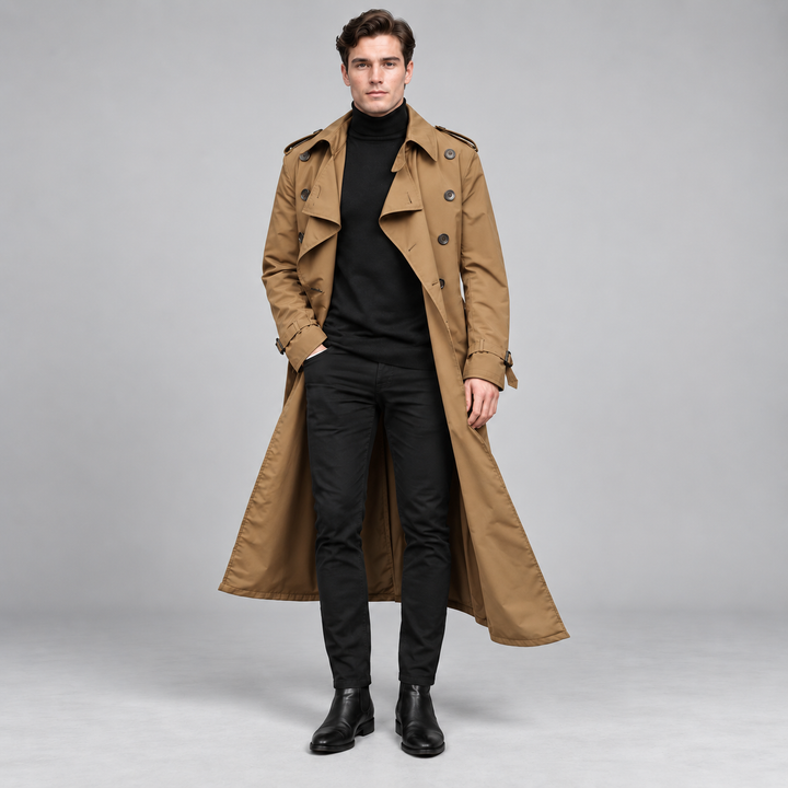 Mads | Figursyet Trenchcoat til Mænd med Knaplukning