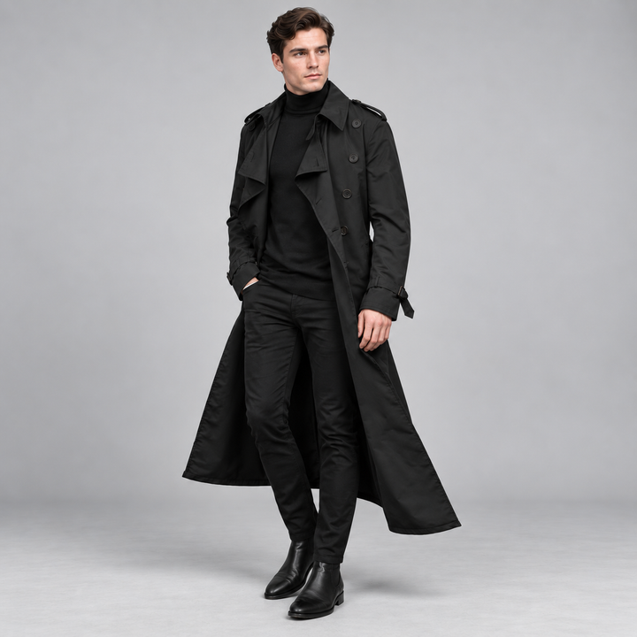 Mads | Figursyet Trenchcoat til Mænd med Knaplukning