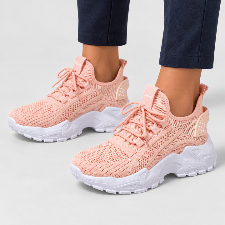 Malene | Komfortsneakers til Kvinder med Bred Tåboks og Polstret Sål