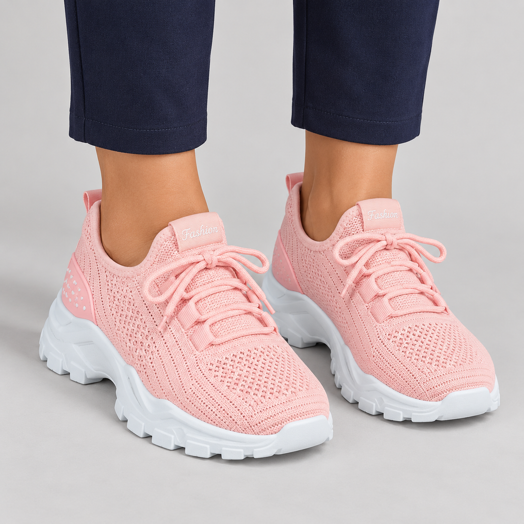 Malene | Komfortsneakers til Kvinder med Bred Tåboks og Polstret Sål