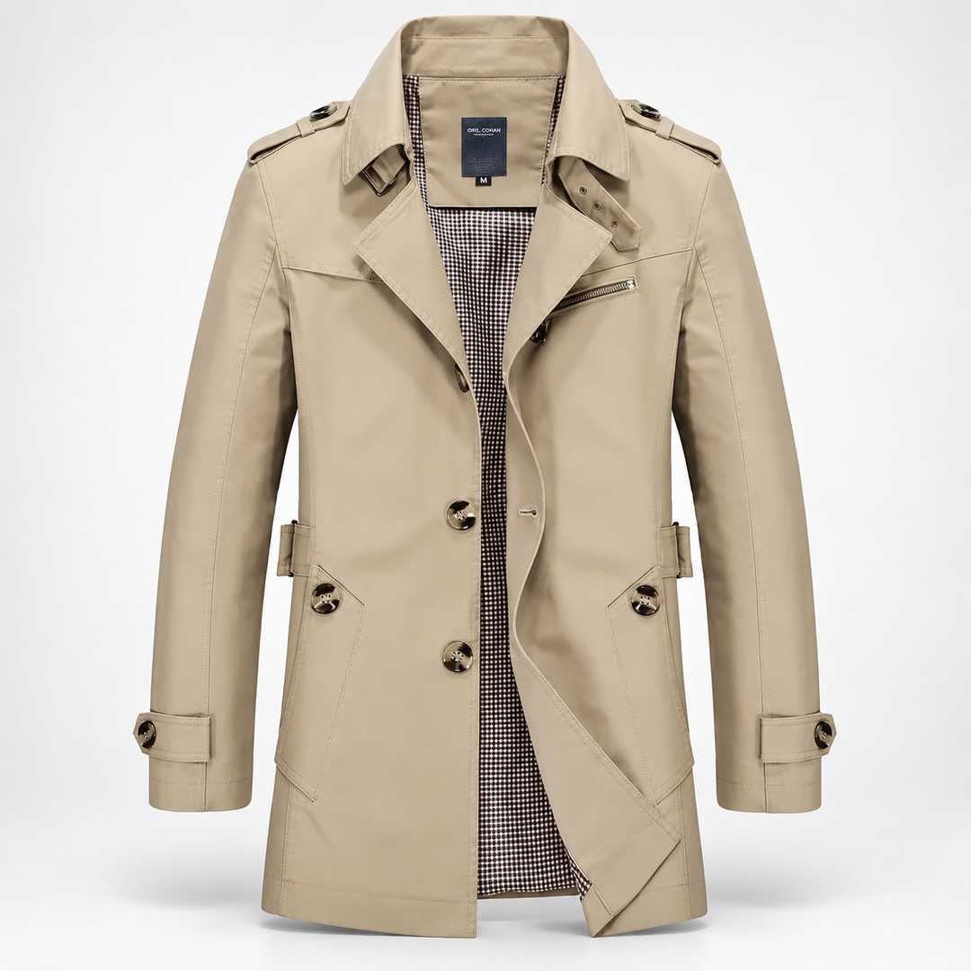 Mikkel | Let Trenchcoat til Mænd med Knaplukning