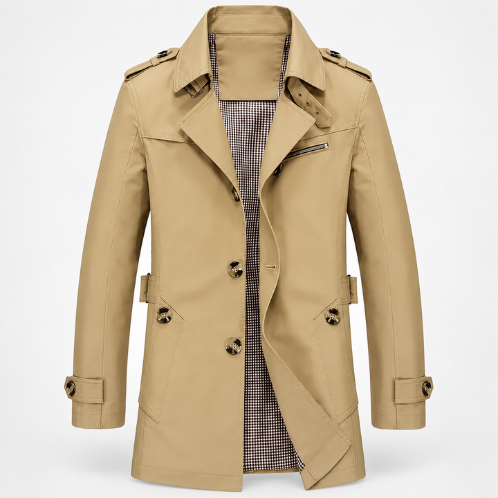 Mikkel | Let Trenchcoat til Mænd med Knaplukning