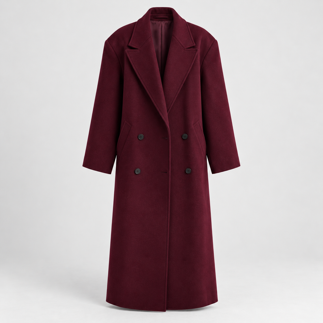 Nina | Lang Oversized Trenchcoat til Kvinder med Brede Revers
