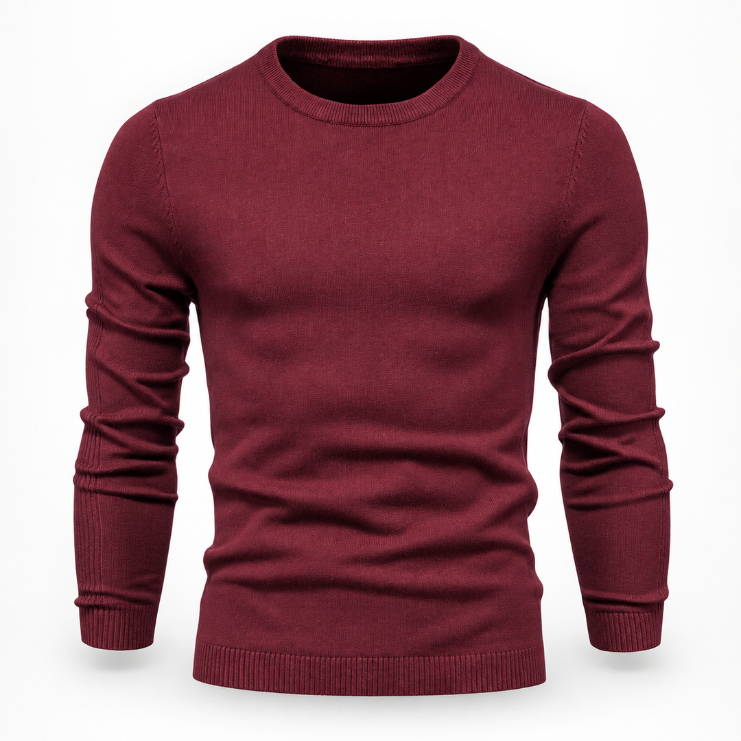 Peter | Pullover til Mænd med Rund Hals og Ribbede Manchetter Koksgra 1