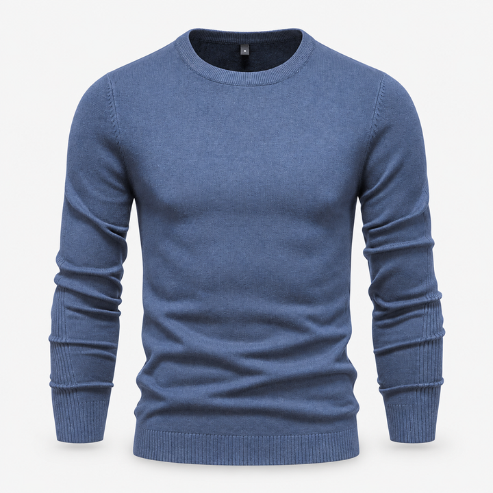 Peter | Pullover til Mænd med Rund Hals og Ribbede Manchetter Koksgra 1