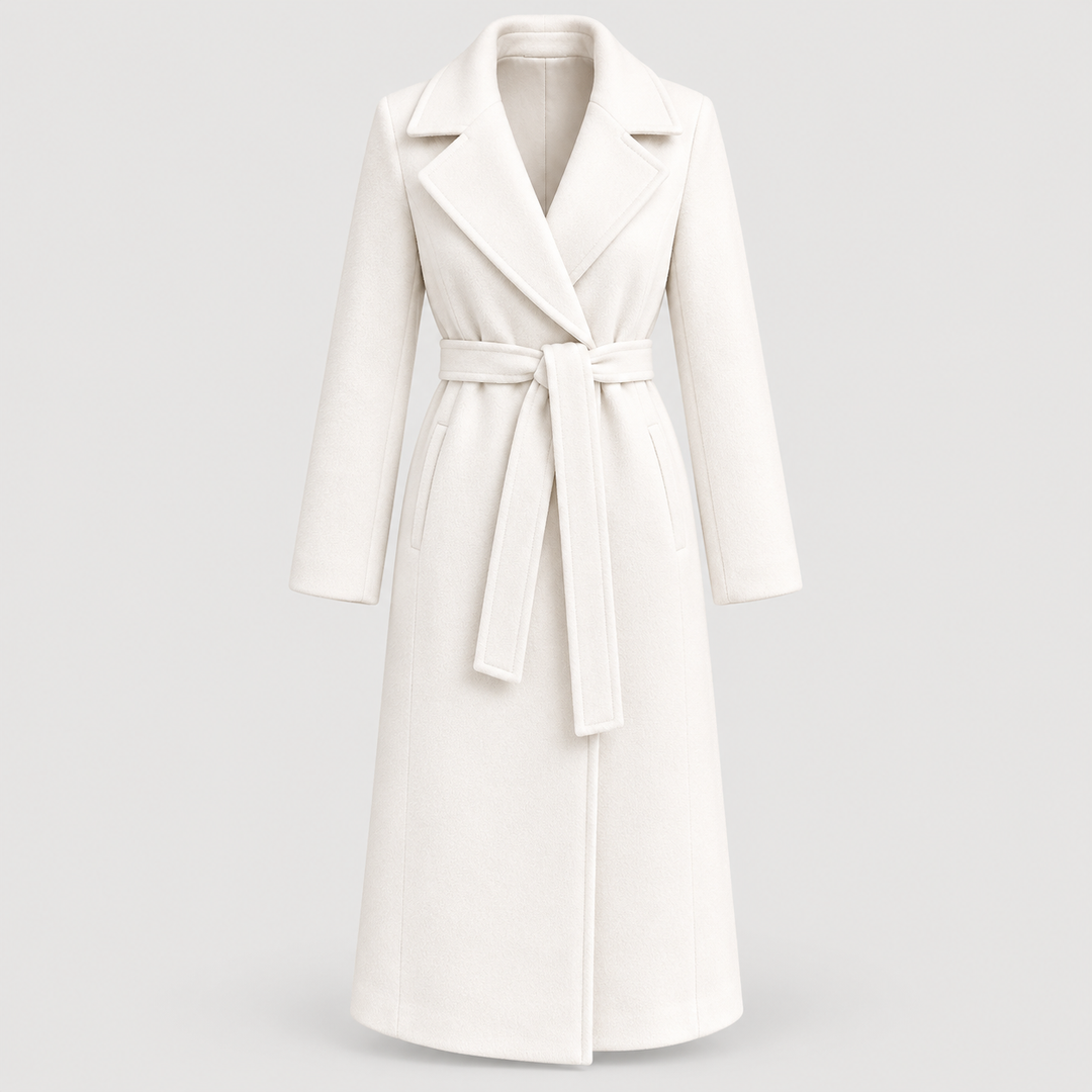 Rikke | Trenchcoat til Kvinder med Bælte og Bred Reverskrave Beige