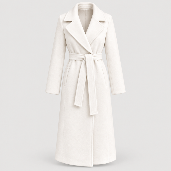 Rikke | Trenchcoat til Kvinder med Bælte og Bred Reverskrave Beige