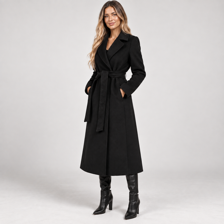 Rikke | Trenchcoat til Kvinder med Bælte og Bred Reverskrave Beige