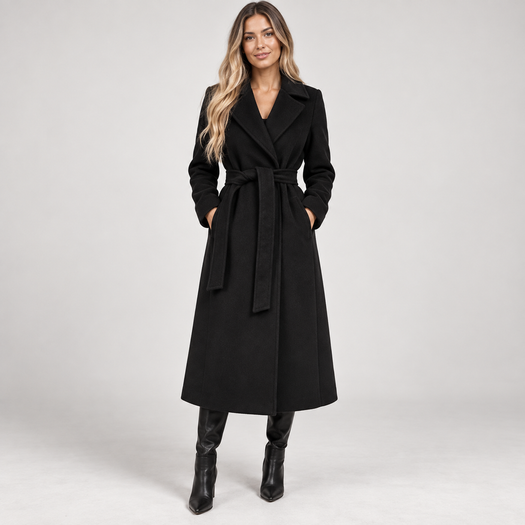 Rikke | Trenchcoat til Kvinder med Bælte og Bred Reverskrave Beige