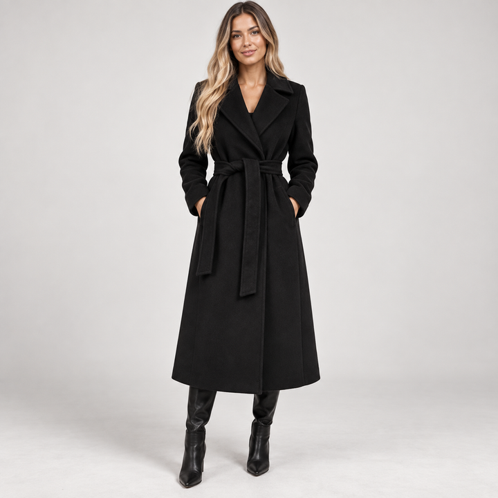 Rikke | Trenchcoat til Kvinder med Bælte og Bred Reverskrave Beige