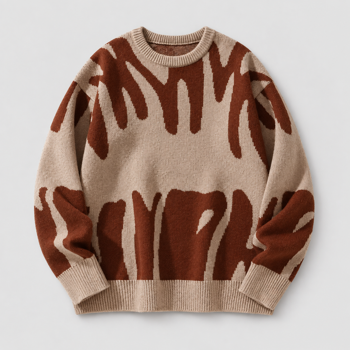 Søren | Colorblock Sweater til Mænd med Rund Hals