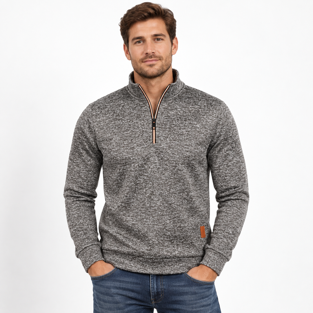 Thomas | Half-Zip Sweatshirt til Mænd med Høj Krave
