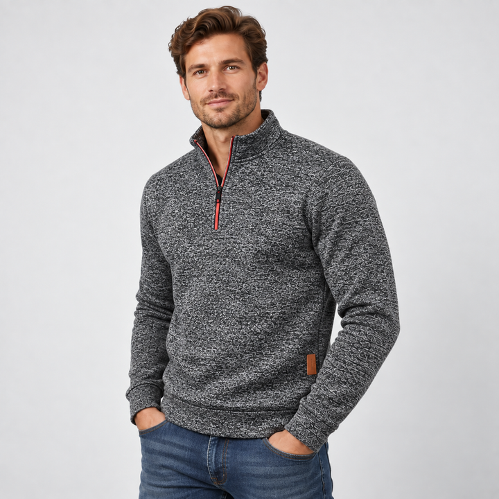 Thomas | Half-Zip Sweatshirt til Mænd med Høj Krave