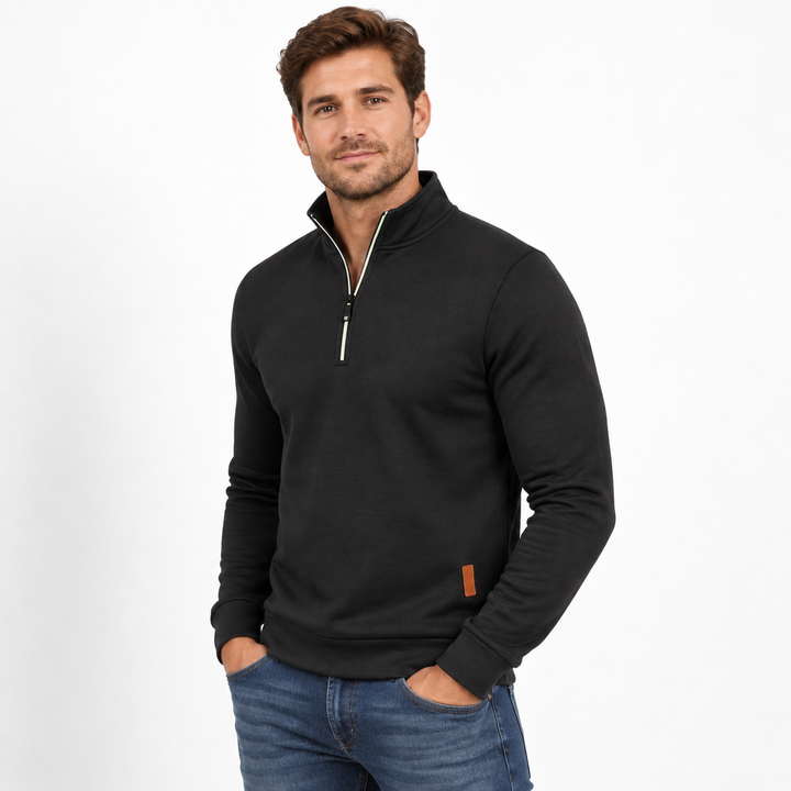 Thomas | Half-Zip Sweatshirt til Mænd med Høj Krave