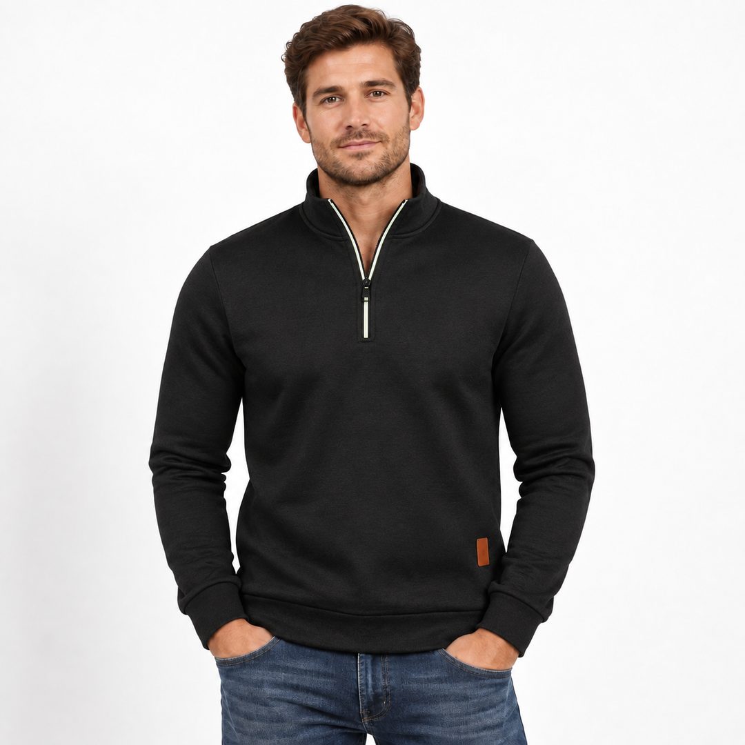 Thomas | Half-Zip Sweatshirt til Mænd med Høj Krave