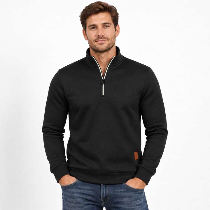 Thomas | Half-Zip Sweatshirt til Mænd med Høj Krave