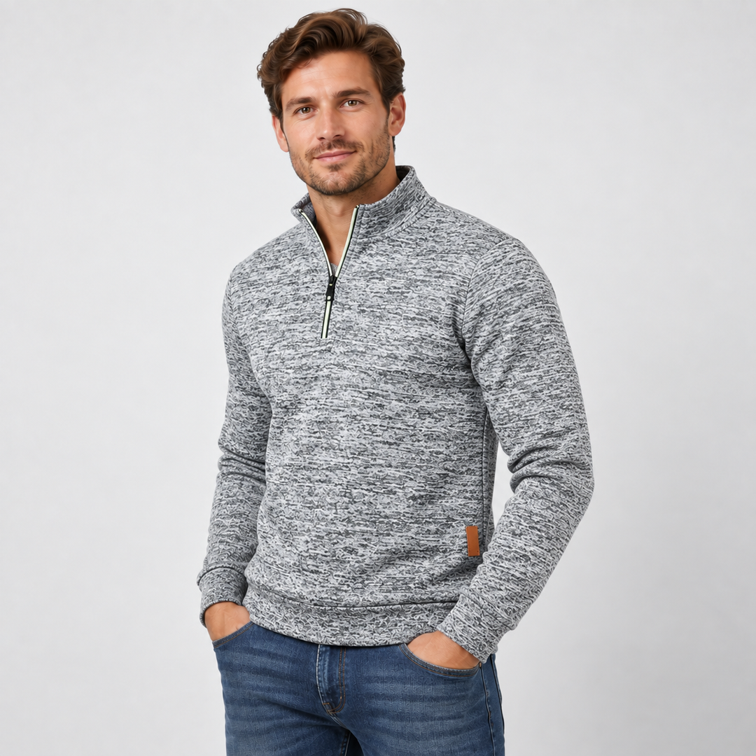Thomas | Half-Zip Sweatshirt til Mænd med Høj Krave