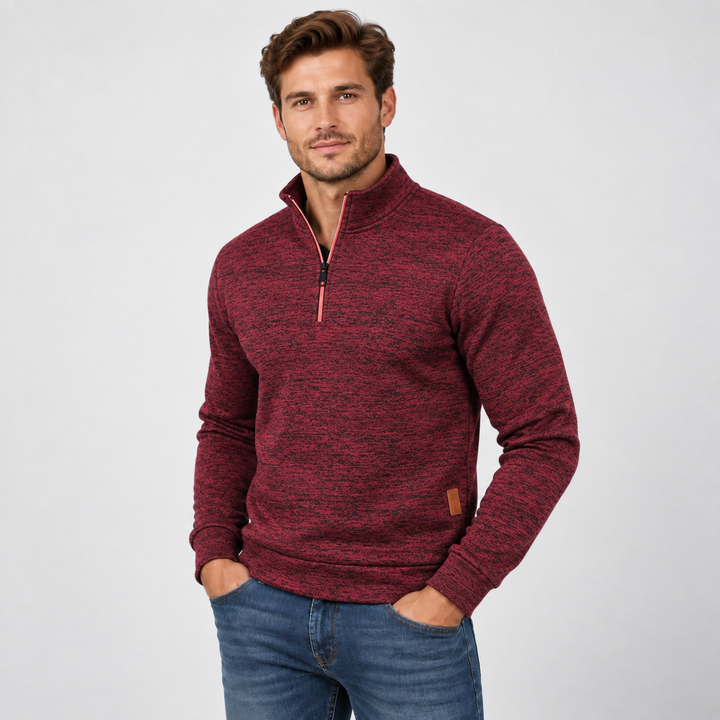 Thomas | Half-Zip Sweatshirt til Mænd med Høj Krave