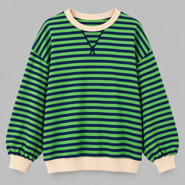 Tilde | Stribet Sweatshirt til Kvinder med Lange Ærmer og Afslappet Pasform Bla 1